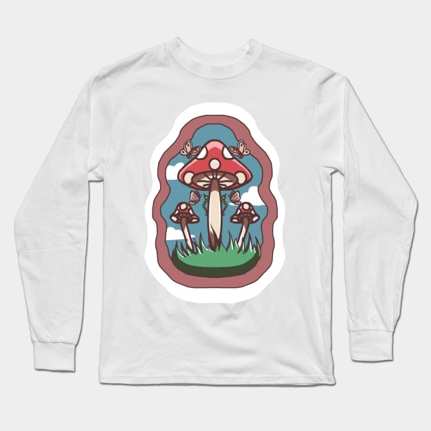 Aesthetic Shrooms Long Sleeve T-Shirt by AddyC Creative